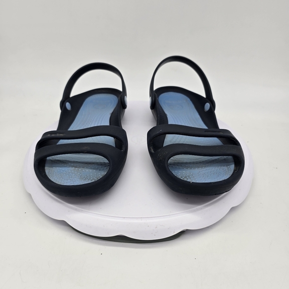 Crocs Shoes Women 9 Cleo II Double Strap Slingback Sandals Navy Blue - Picture 2 of 9